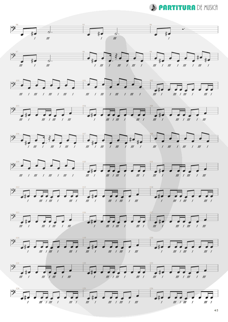 Partitura de musica de Baixo Elétrico - Polar Nights | Scorpions | Virgin Killer 1976 - pag 4
