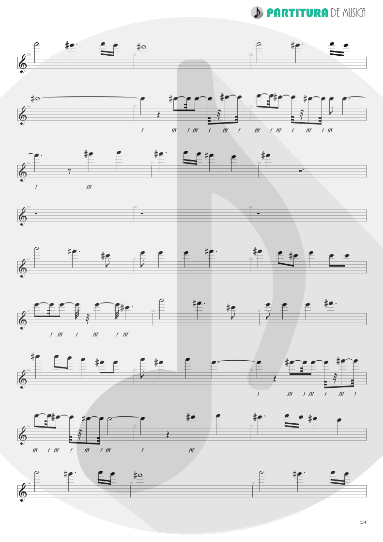 Partitura de musica de Canto - Polar Nights | Scorpions | Virgin Killer 1976 - pag 2