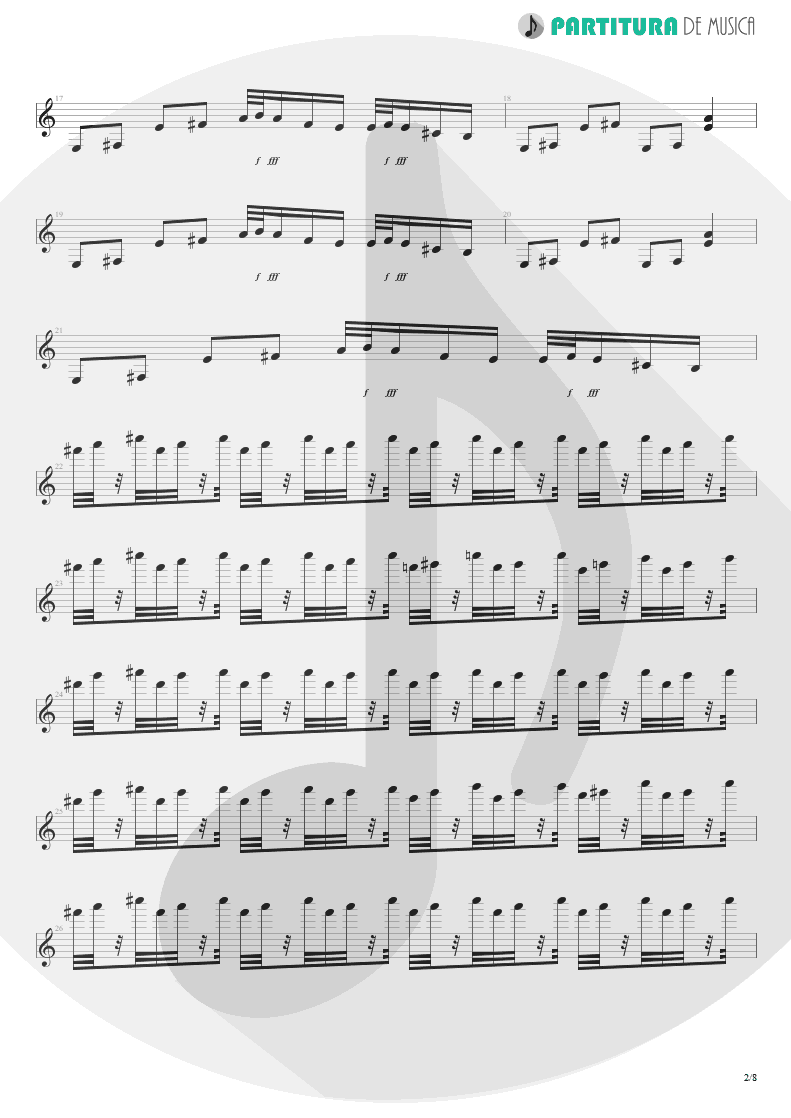 Partitura de musica de Guitarra Elétrica - Polar Nights | Scorpions | Virgin Killer 1976 - pag 2