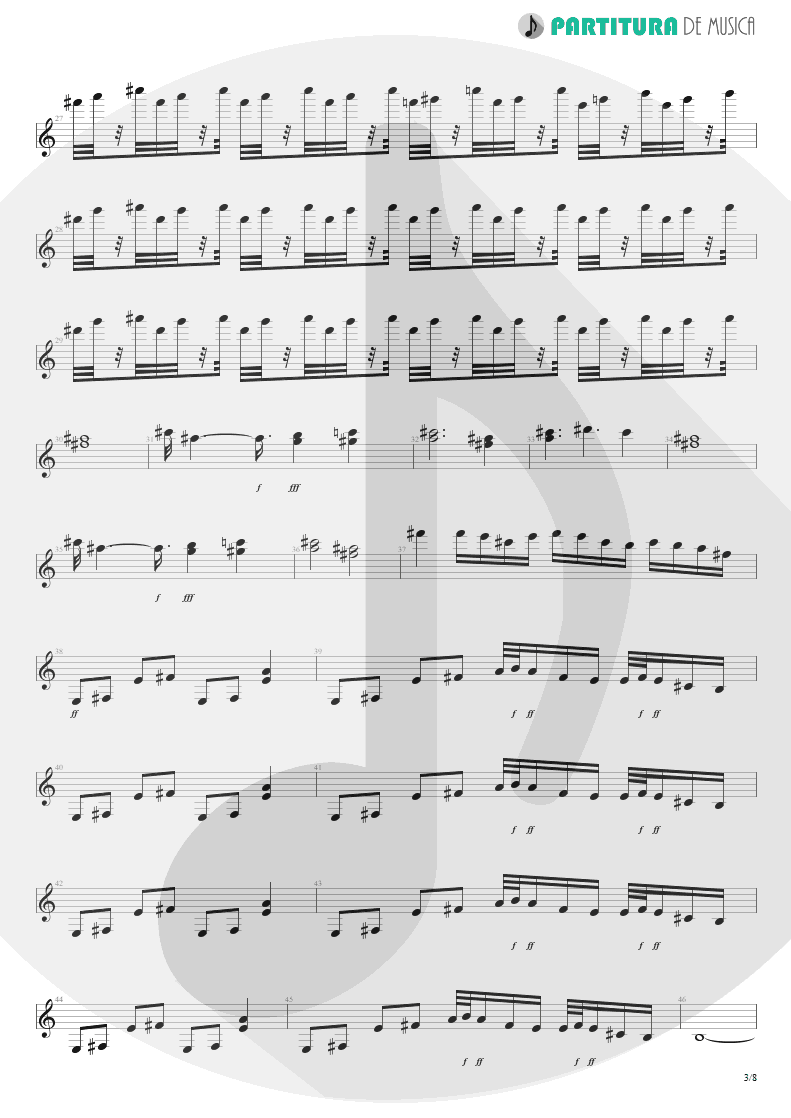 Partitura de musica de Guitarra Elétrica - Polar Nights | Scorpions | Virgin Killer 1976 - pag 3