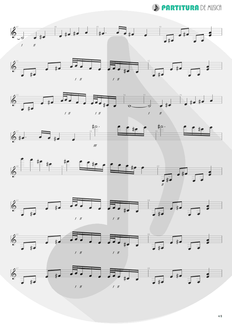 Partitura de musica de Guitarra Elétrica - Polar Nights | Scorpions | Virgin Killer 1976 - pag 4