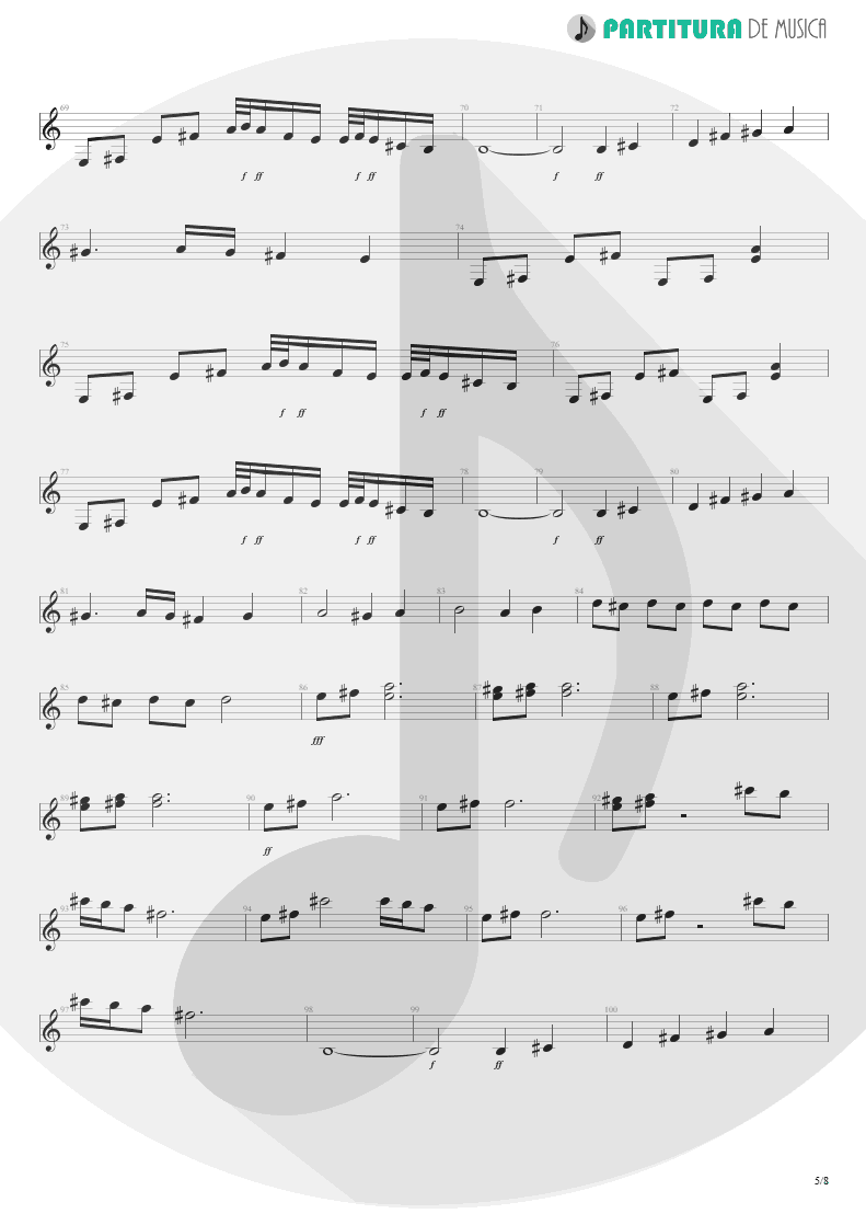 Partitura de musica de Guitarra Elétrica - Polar Nights | Scorpions | Virgin Killer 1976 - pag 5