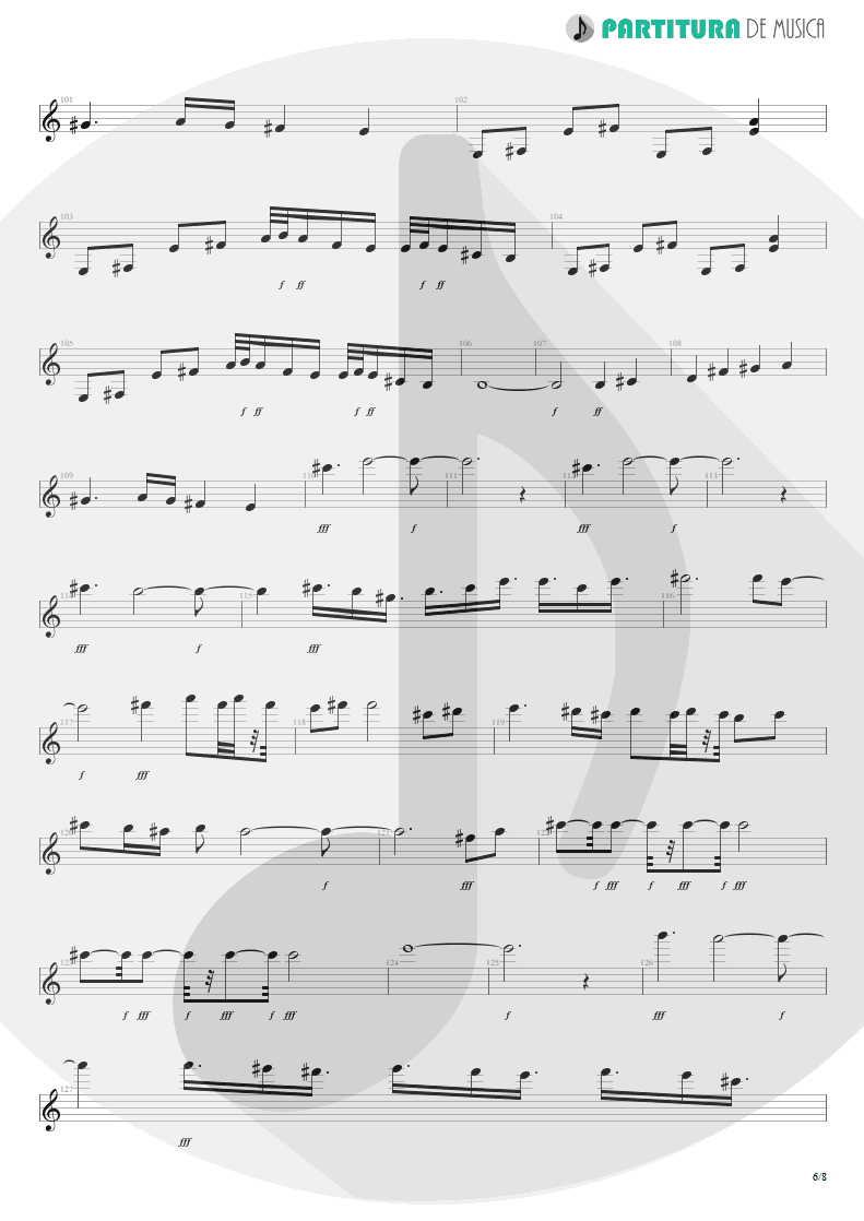 Partitura de musica de Guitarra Elétrica - Polar Nights | Scorpions | Virgin Killer 1976 - pag 6