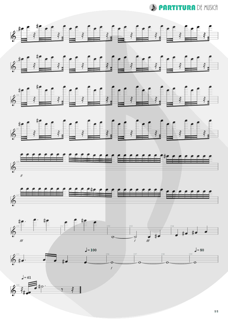 Partitura de musica de Guitarra Elétrica - Polar Nights | Scorpions | Virgin Killer 1976 - pag 8