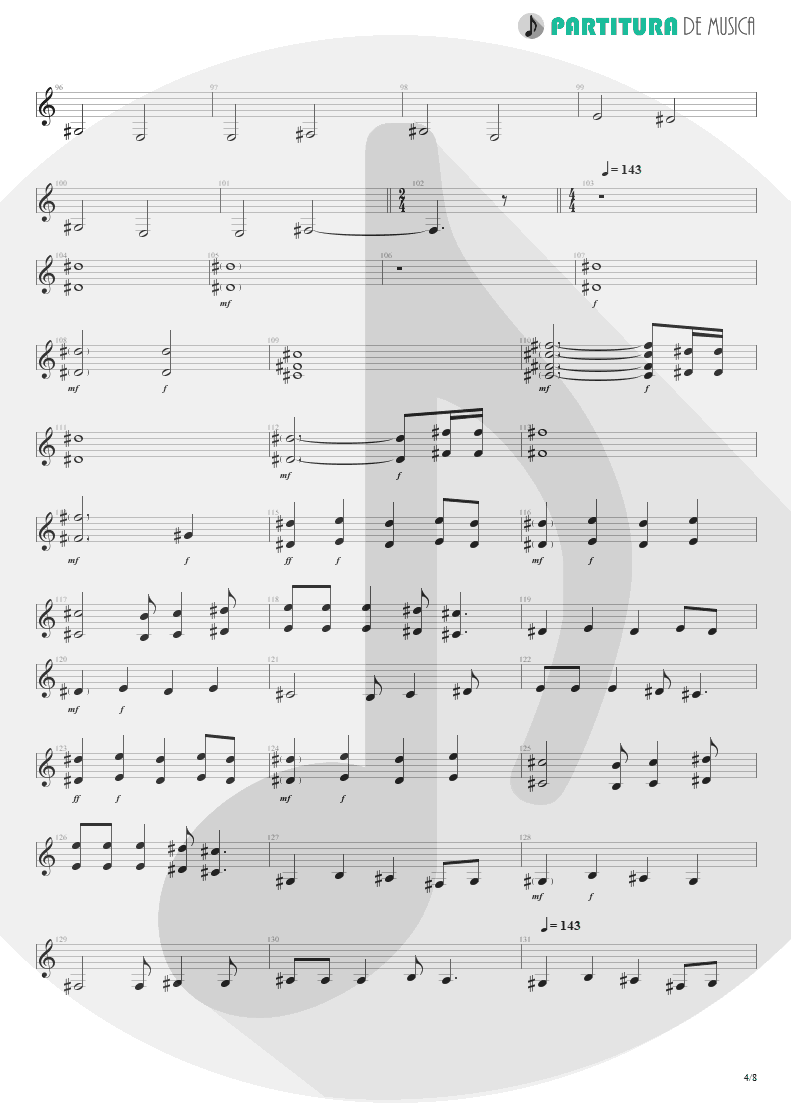 Partitura de musica de Guitarra Elétrica - We'll Burn The Sky | Scorpions | Taken by Force 1978 - pag 4