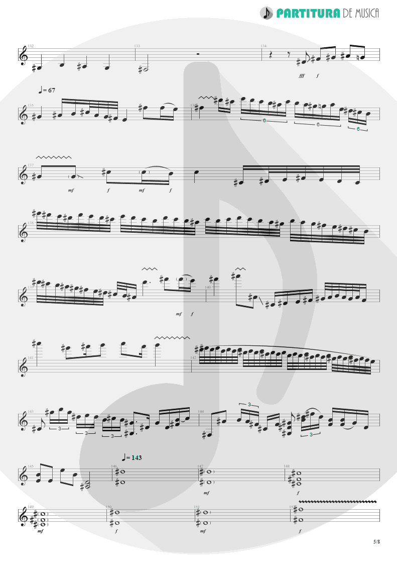 Partitura de musica de Guitarra Elétrica - We'll Burn The Sky | Scorpions | Taken by Force 1978 - pag 5