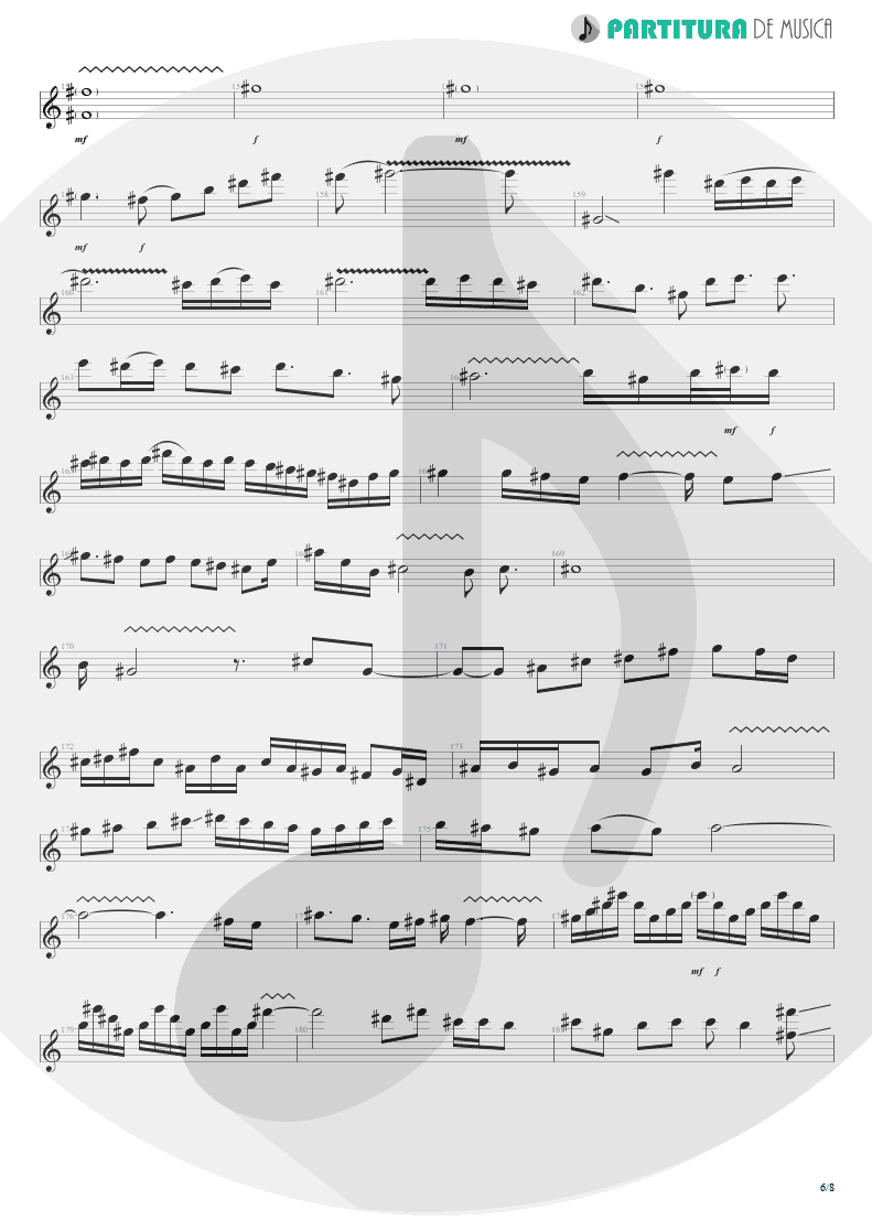 Partitura de musica de Guitarra Elétrica - We'll Burn The Sky | Scorpions | Taken by Force 1978 - pag 6
