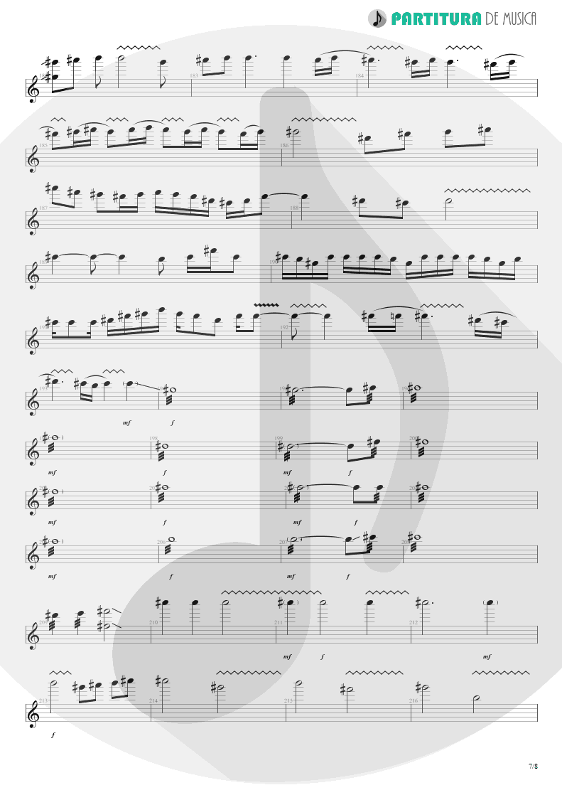 Partitura de musica de Guitarra Elétrica - We'll Burn The Sky | Scorpions | Taken by Force 1978 - pag 7