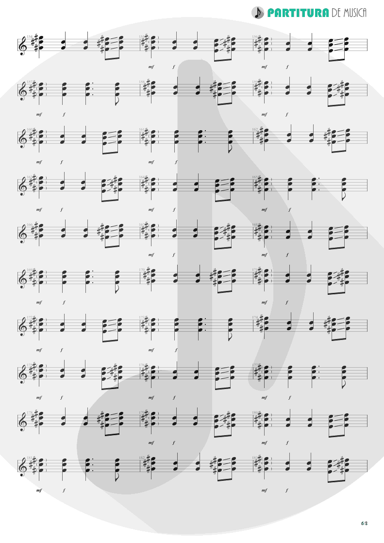 Partitura de musica de Violão - We'll Burn The Sky | Scorpions | Taken by Force 1978 - pag 6