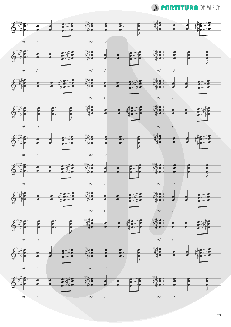 Partitura de musica de Violão - We'll Burn The Sky | Scorpions | Taken by Force 1978 - pag 7