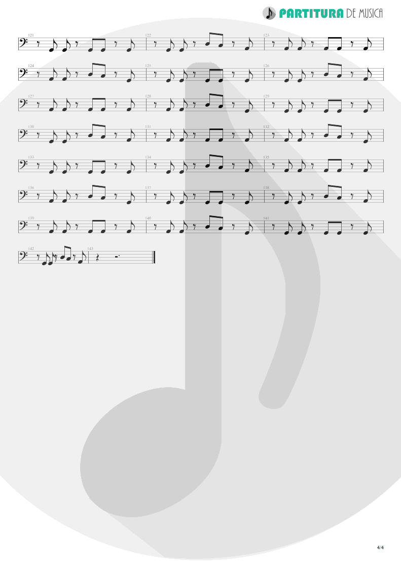 Partitura de musica de Baixo Elétrico - Big City Nights | Scorpions | Love at First Sting 1984 - pag 4