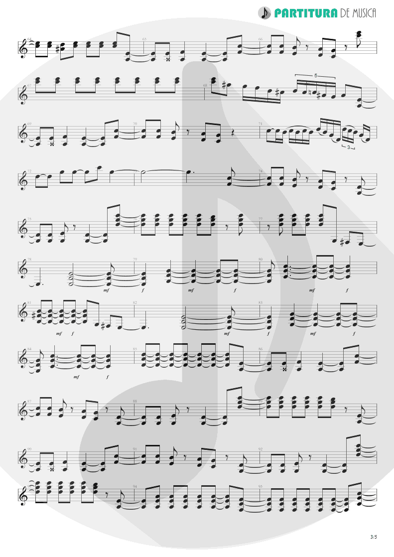 Partitura de musica de Guitarra Elétrica - Big City Nights | Scorpions | Love at First Sting 1984 - pag 3