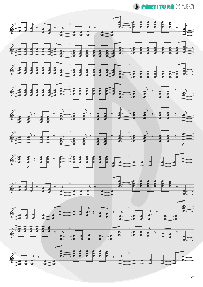 Partitura de musica de Guitarra Elétrica - Big City Nights | Scorpions | Love at First Sting 1984 - pag 2