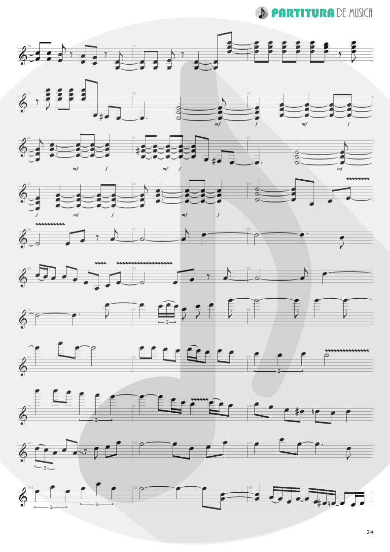 Partitura de musica de Guitarra Elétrica - Big City Nights | Scorpions | Love at First Sting 1984 - pag 3