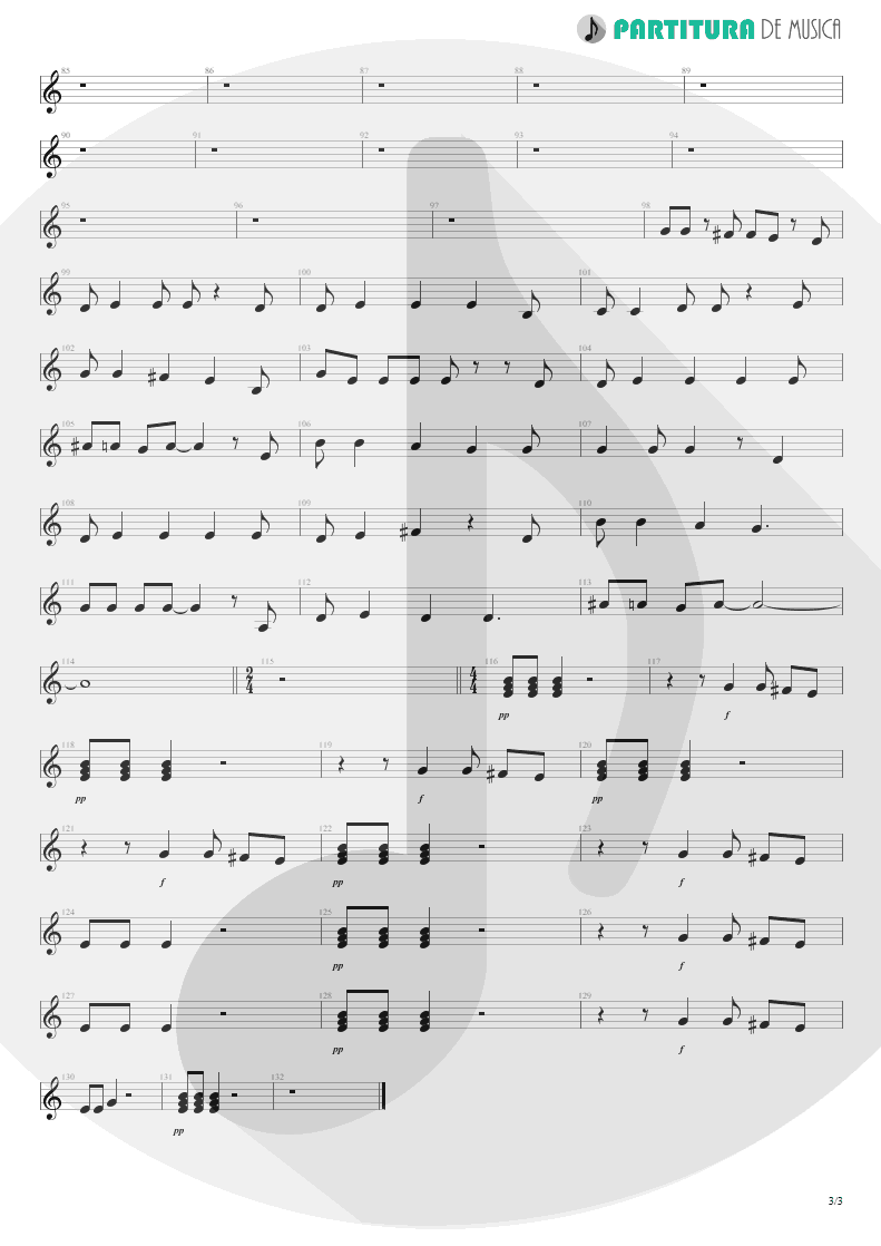 Partitura de musica de Canto - Rock You Like A Hurricane | Scorpions | Love at First Sting 1984 - pag 3