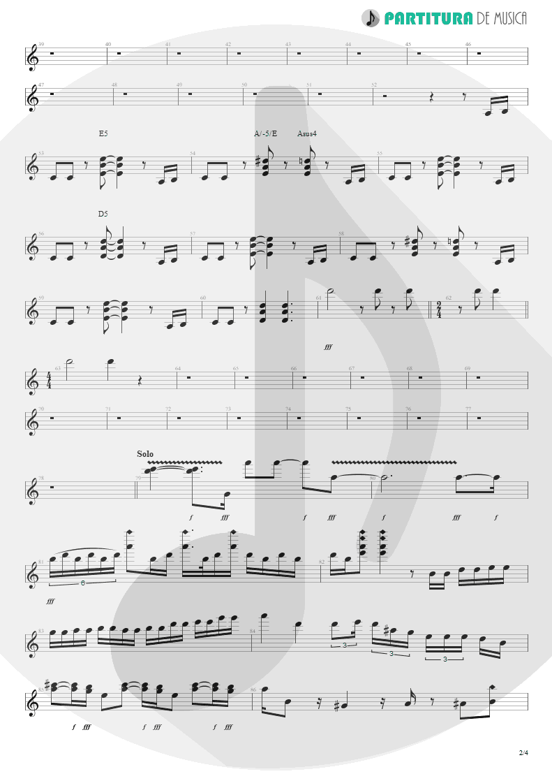 Partitura de musica de Guitarra Elétrica - Rock You Like A Hurricane | Scorpions | Love at First Sting 1984 - pag 2