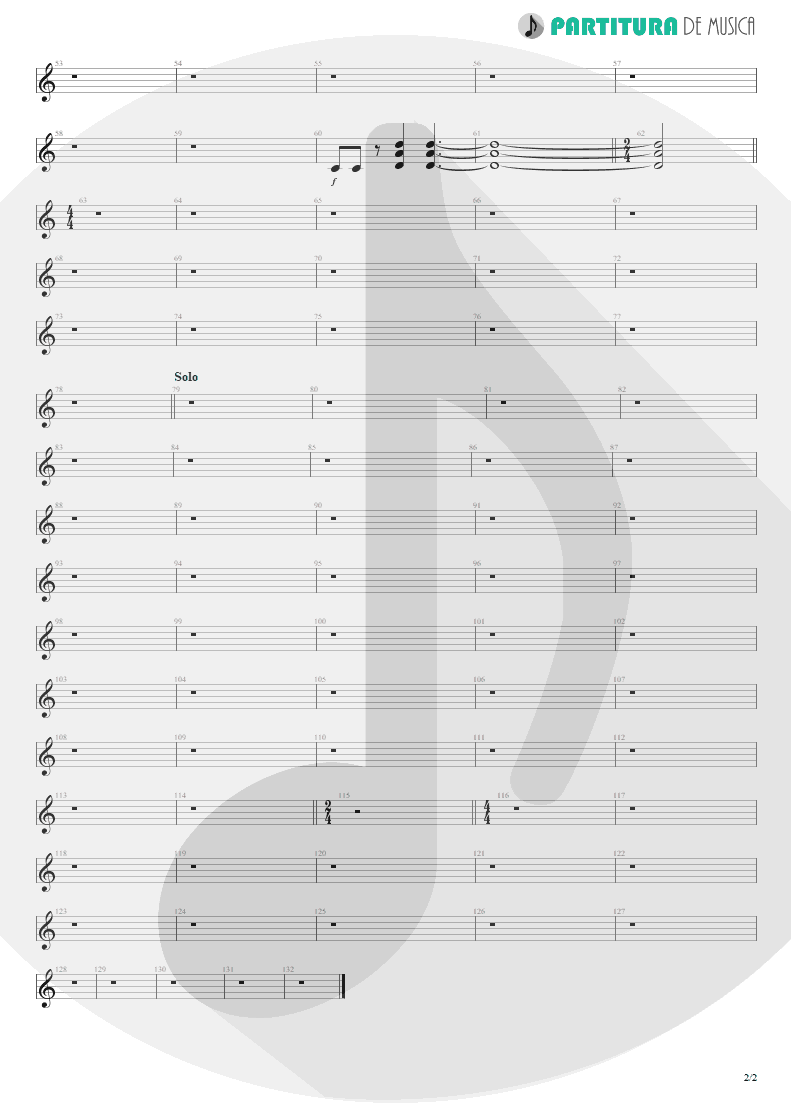 Partitura de musica de Guitarra Elétrica - Rock You Like A Hurricane | Scorpions | Love at First Sting 1984 - pag 2