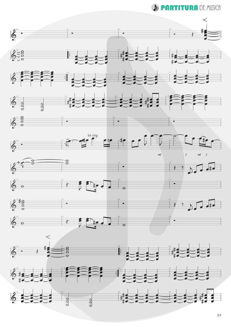 Partitura de musica de Guitarra Elétrica - Still Loving You | Scorpions | Love at First Sting 1984 - pag 2