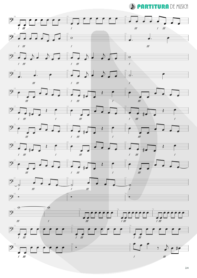 Partitura de musica de Baixo Elétrico - Blackout | Scorpions | World Wide Live 1985 - pag 2