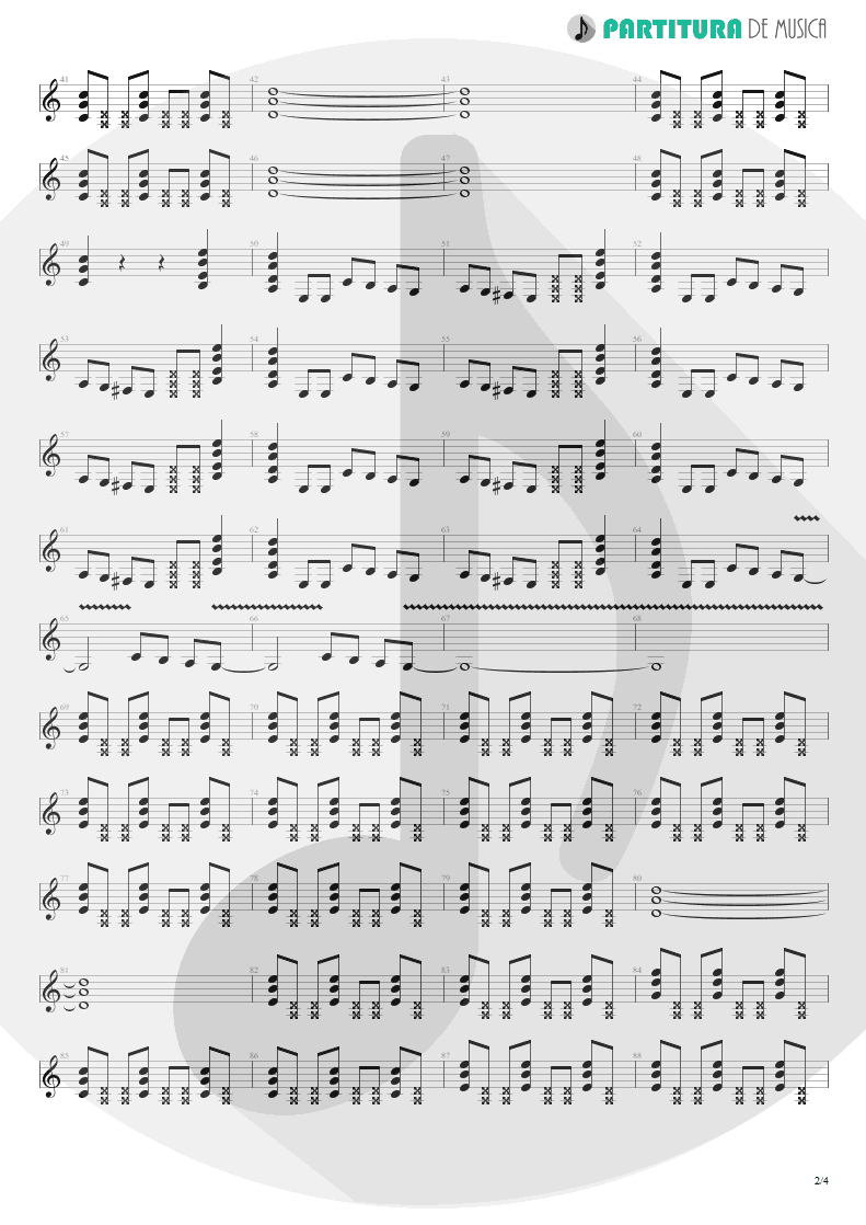 Partitura de musica de Guitarra Elétrica - Blackout | Scorpions | World Wide Live 1985 - pag 2