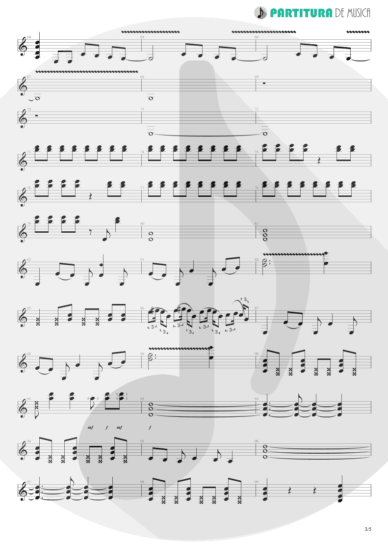 Partitura de musica de Guitarra Elétrica - Blackout | Scorpions | World Wide Live 1985 - pag 3