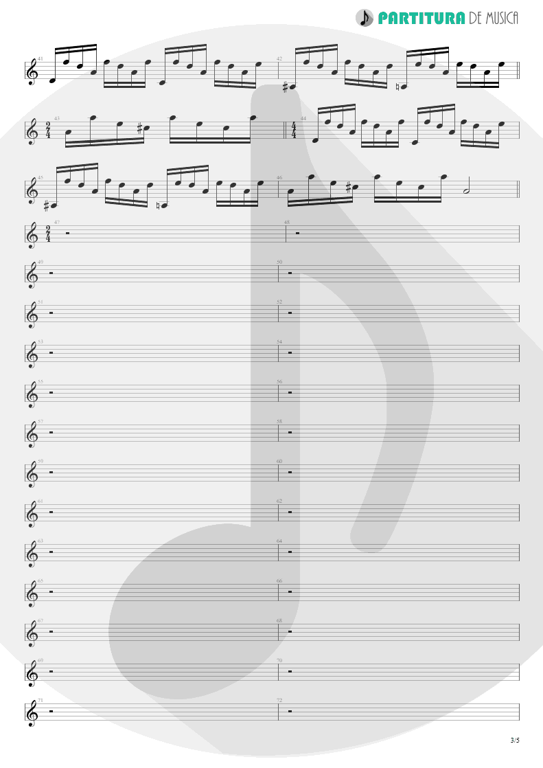 Partitura de musica de Violão - Holiday | Scorpions | World Wide Live 1985 - pag 3