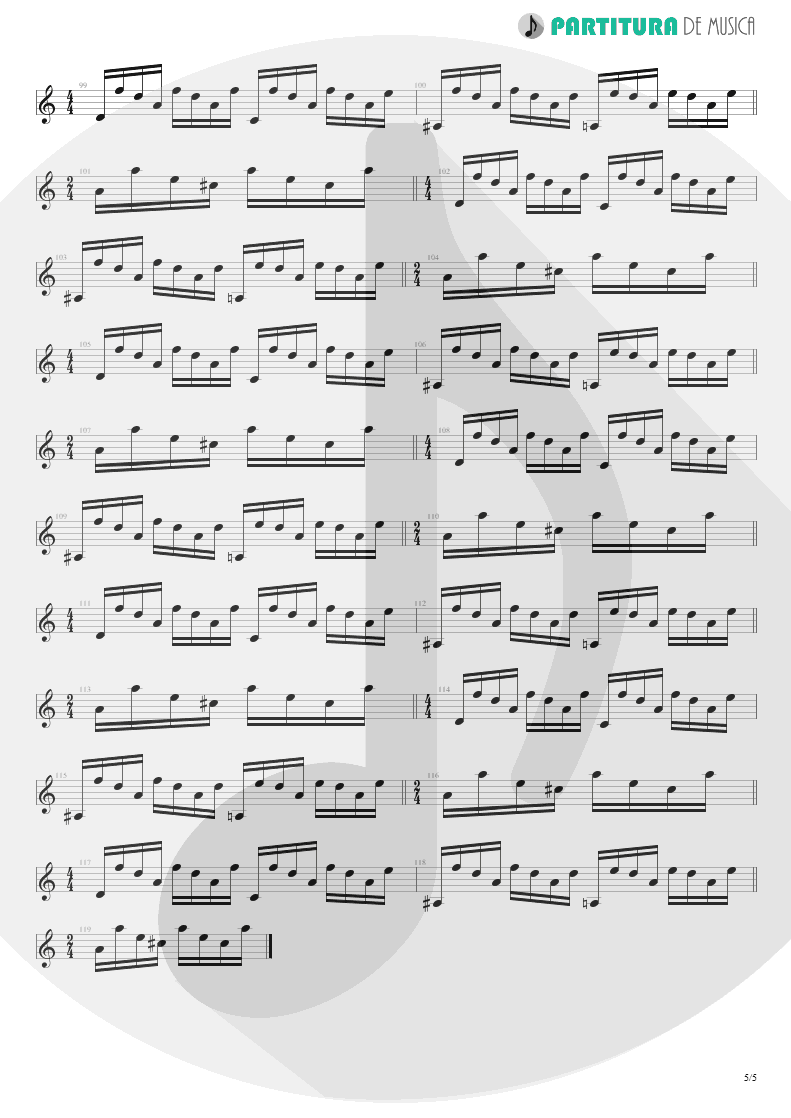 Partitura de musica de Violão - Holiday | Scorpions | World Wide Live 1985 - pag 5