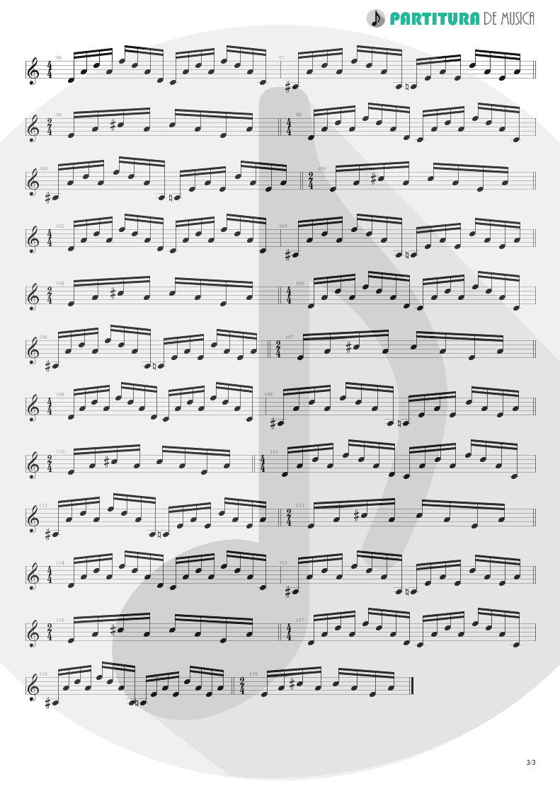 Partitura de musica de Violão - Holiday | Scorpions | World Wide Live 1985 - pag 3