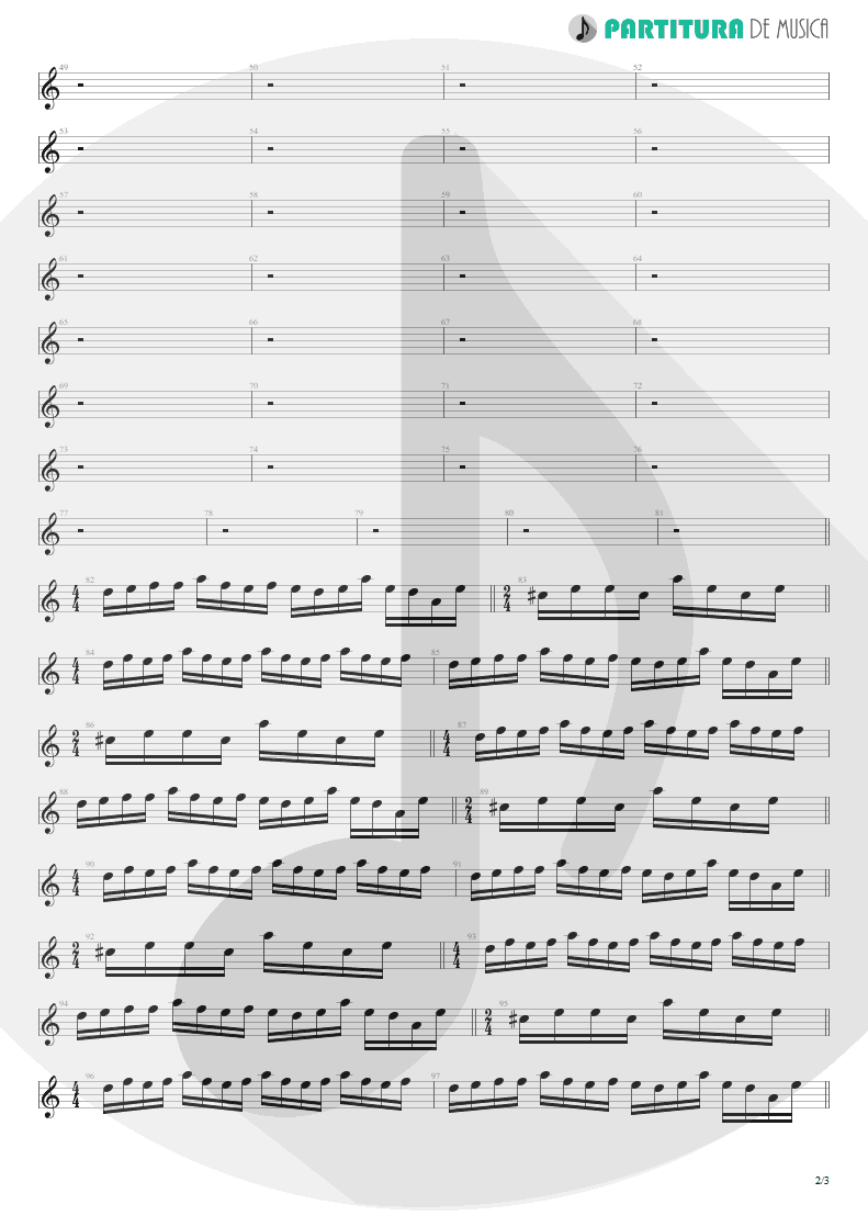 Partitura de musica de Violão - Holiday | Scorpions | World Wide Live 1985 - pag 2