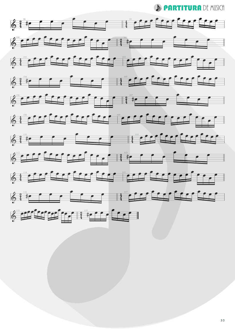 Partitura de musica de Violão - Holiday | Scorpions | World Wide Live 1985 - pag 3