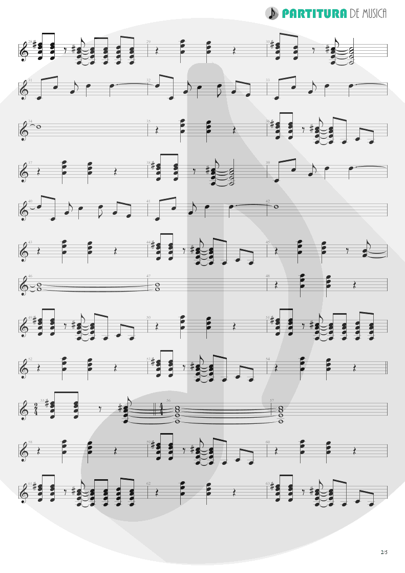 Partitura de musica de Guitarra Elétrica - Loving You Sunday Morning | Scorpions | World Wide Live 1985 - pag 2