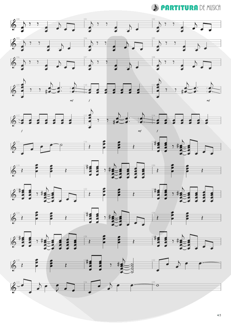 Partitura de musica de Guitarra Elétrica - Loving You Sunday Morning | Scorpions | World Wide Live 1985 - pag 4