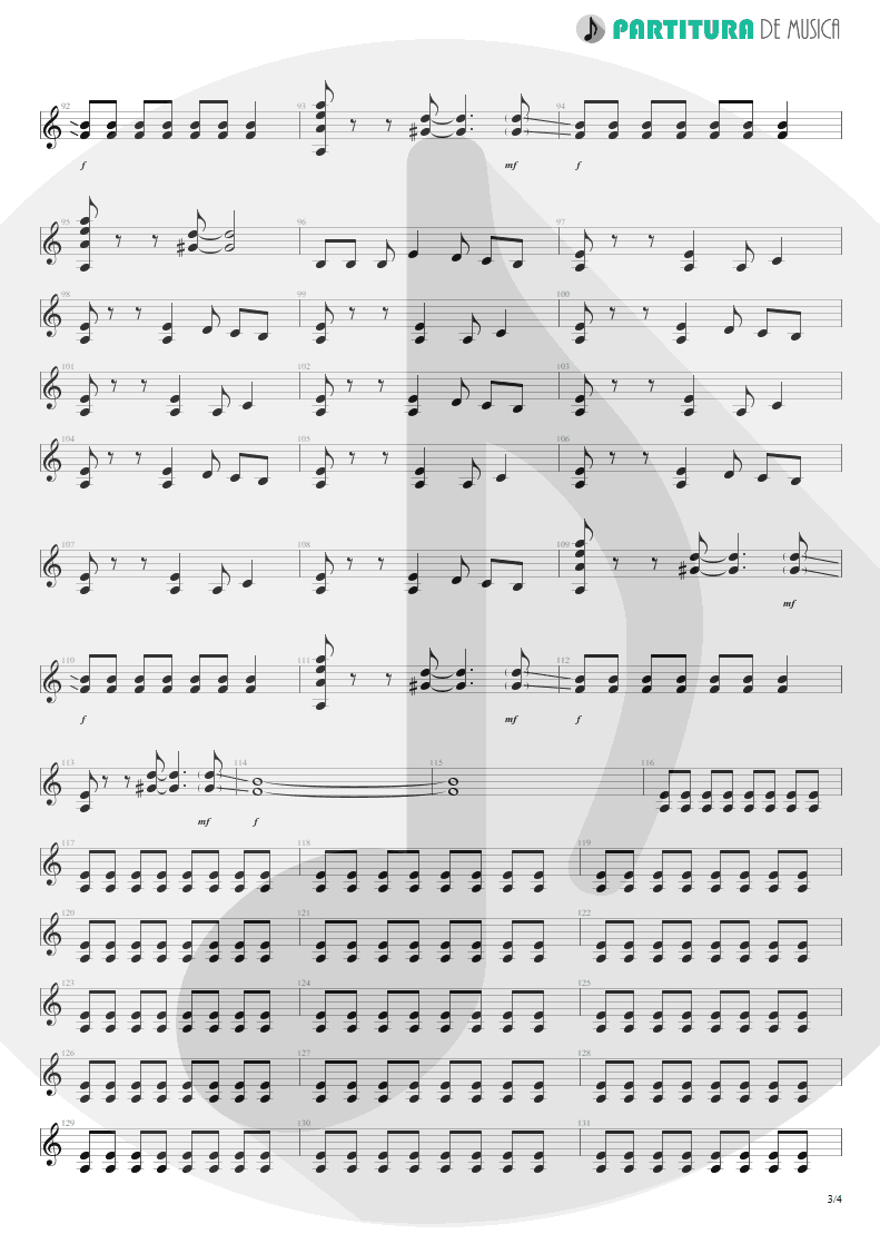 Partitura de musica de Guitarra Elétrica - Loving You Sunday Morning | Scorpions | World Wide Live 1985 - pag 3