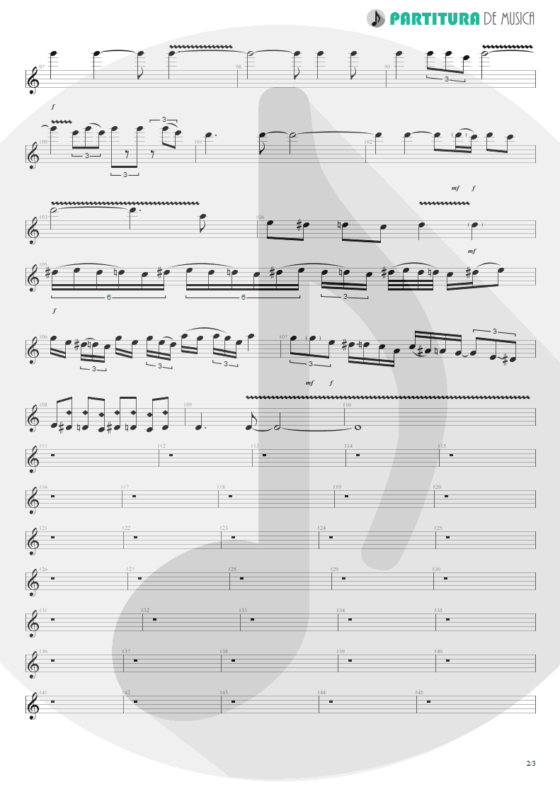 Partitura de musica de Guitarra Elétrica - Loving You Sunday Morning | Scorpions | World Wide Live 1985 - pag 2