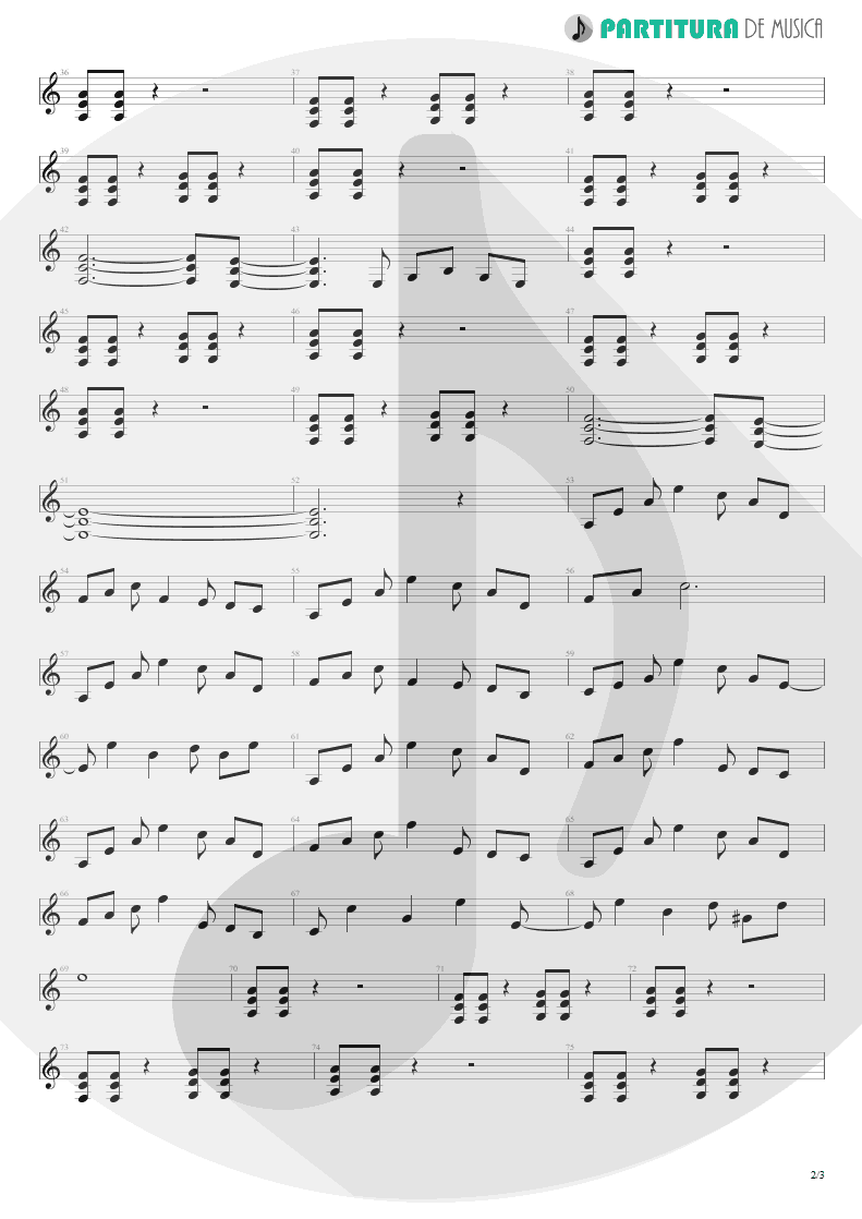 Partitura de musica de Guitarra Elétrica - No One Like You | Scorpions | World Wide Live 1985 - pag 2