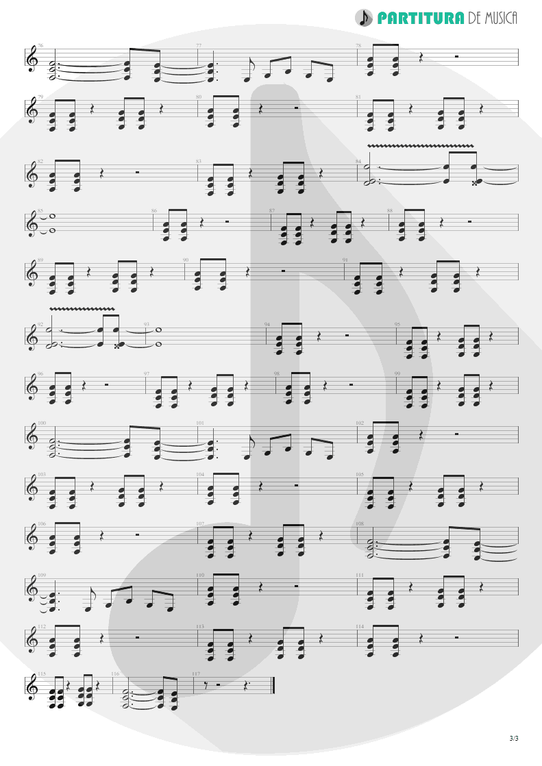 Partitura de musica de Guitarra Elétrica - No One Like You | Scorpions | World Wide Live 1985 - pag 3