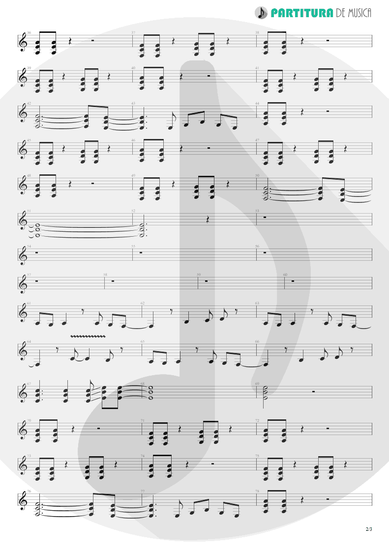 Partitura de musica de Guitarra Elétrica - No One Like You | Scorpions | World Wide Live 1985 - pag 2