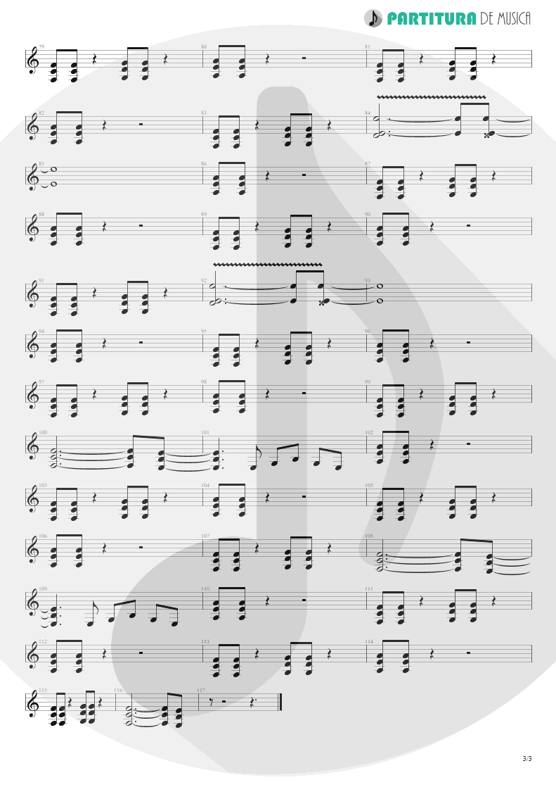 Partitura de musica de Guitarra Elétrica - No One Like You | Scorpions | World Wide Live 1985 - pag 3