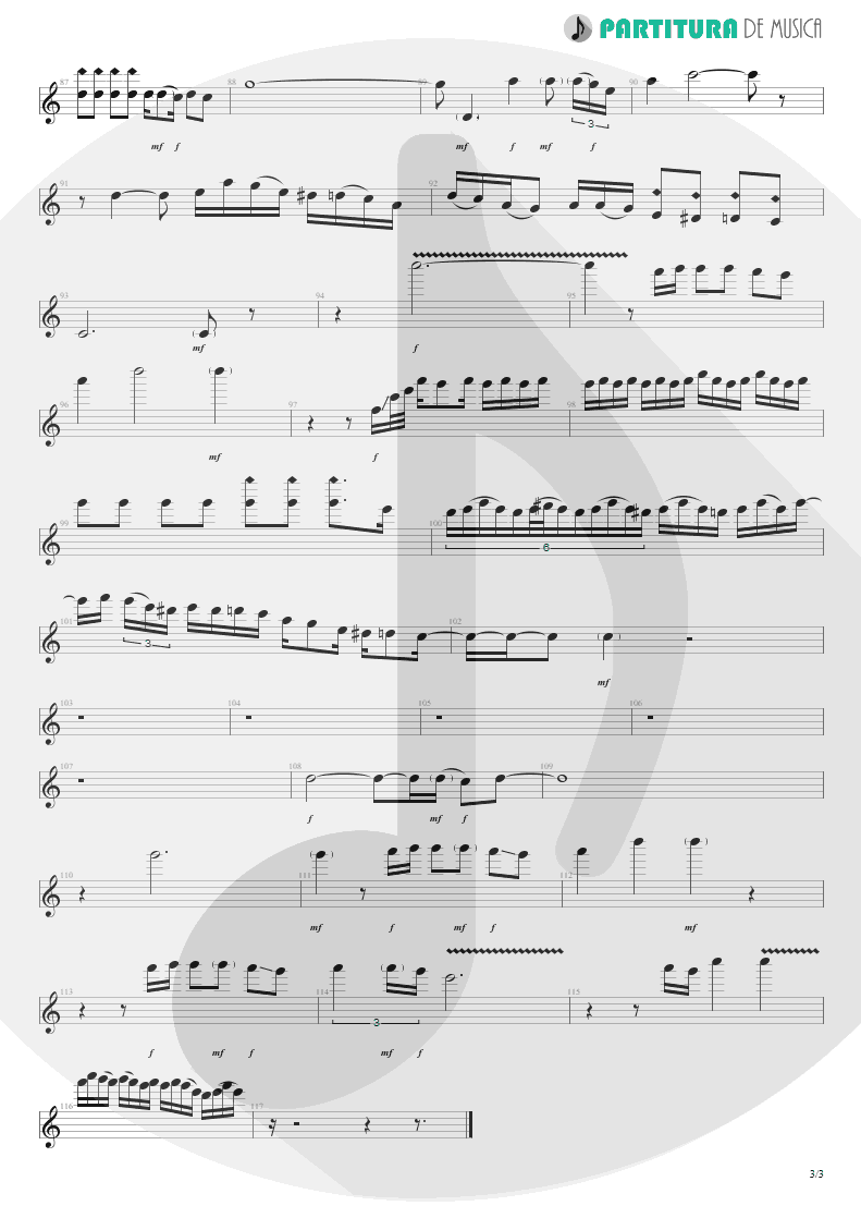 Partitura de musica de Guitarra Elétrica - No One Like You | Scorpions | World Wide Live 1985 - pag 3