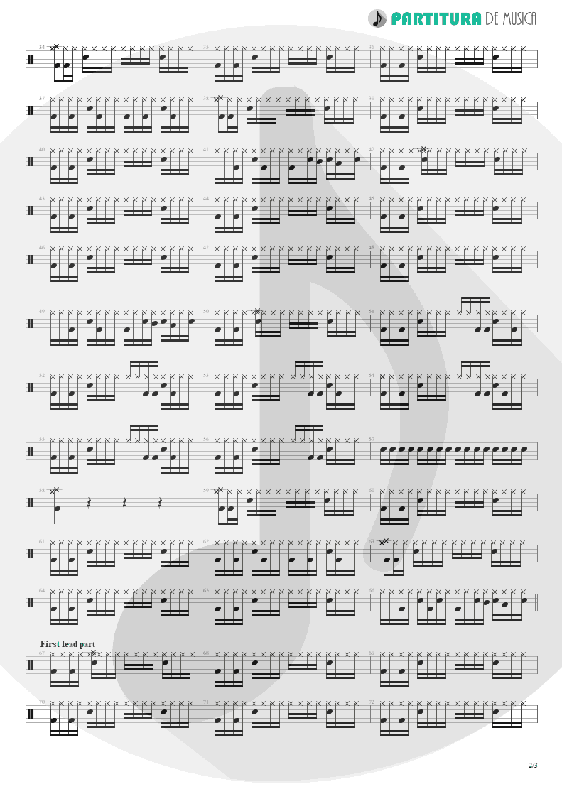 Partitura de musica de Bateria - Passion Rules The Game | Scorpions | Savage Amusement 1988 - pag 2