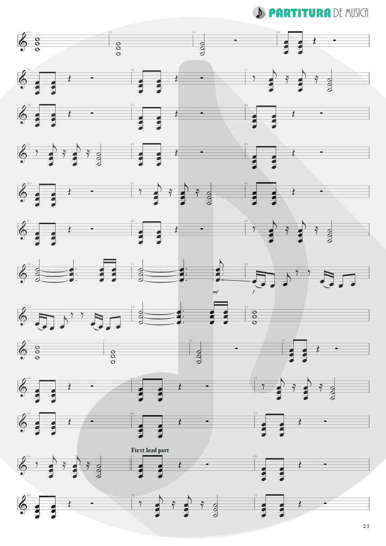 Partitura de musica de Guitarra Elétrica - Passion Rules The Game | Scorpions | Savage Amusement 1988 - pag 2