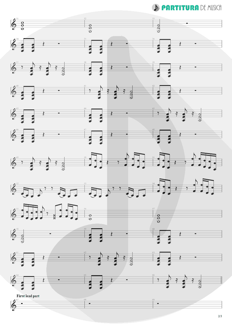 Partitura de musica de Guitarra Elétrica - Passion Rules The Game | Scorpions | Savage Amusement 1988 - pag 2