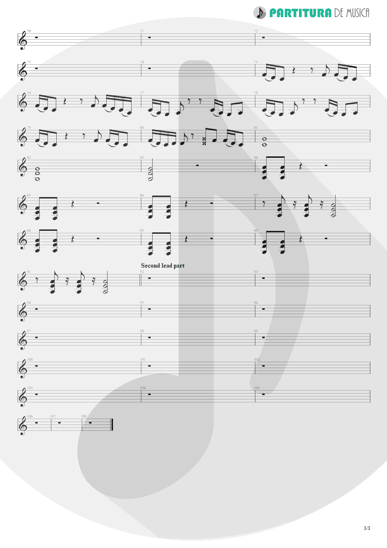 Partitura de musica de Guitarra Elétrica - Passion Rules The Game | Scorpions | Savage Amusement 1988 - pag 3