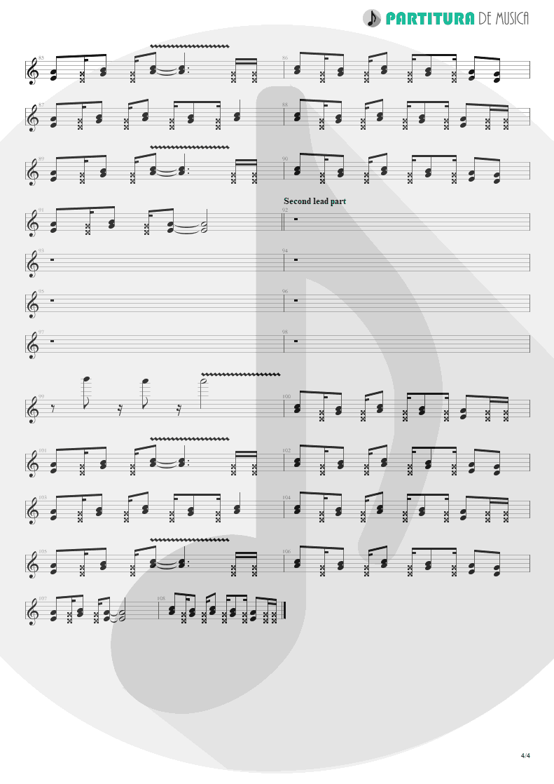 Partitura de musica de Guitarra Elétrica - Passion Rules The Game | Scorpions | Savage Amusement 1988 - pag 4