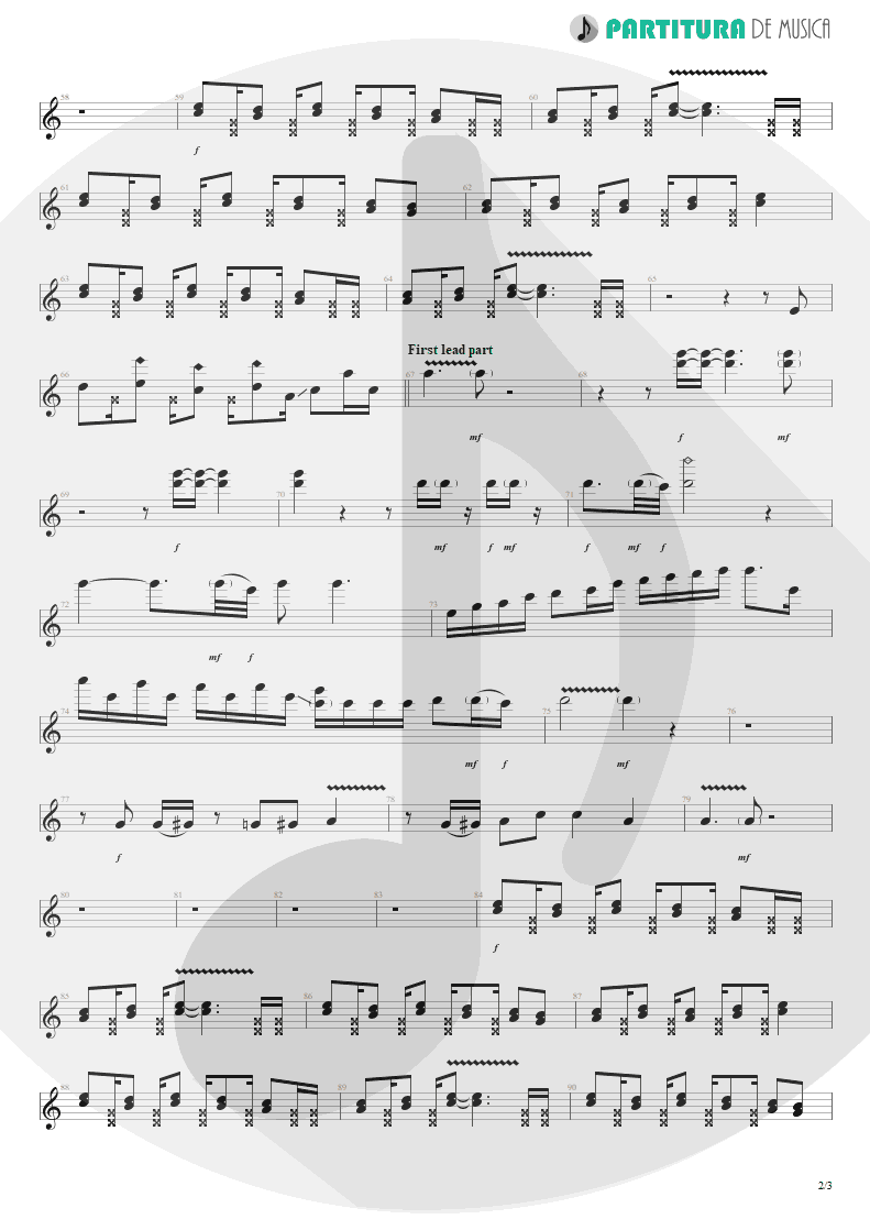 Partitura de musica de Guitarra Elétrica - Passion Rules The Game | Scorpions | Savage Amusement 1988 - pag 2