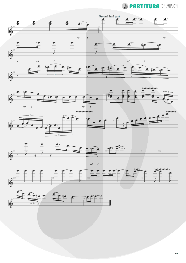 Partitura de musica de Guitarra Elétrica - Passion Rules The Game | Scorpions | Savage Amusement 1988 - pag 3