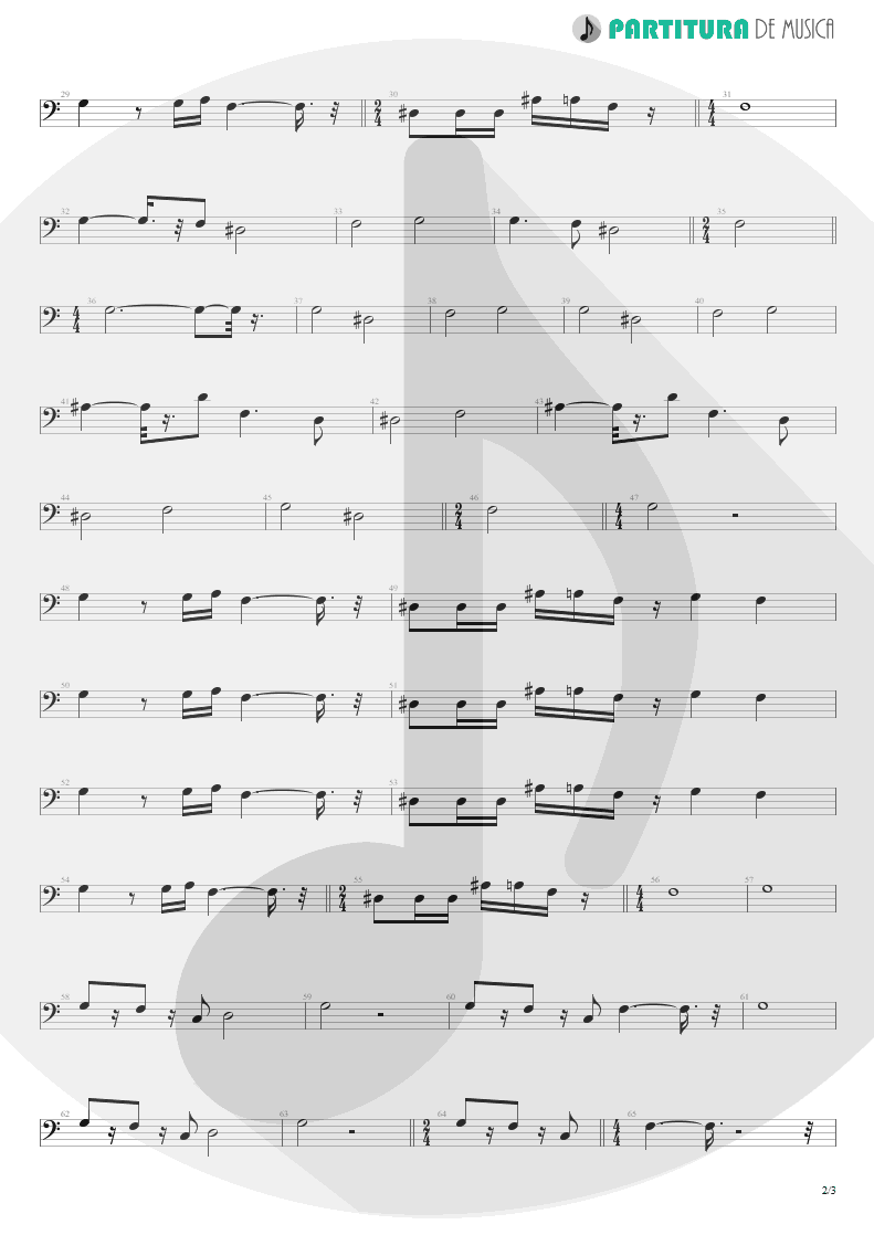 Partitura de musica de Baixo Elétrico - Rhythm Of Love | Scorpions | Savage Amusement 1988 - pag 2