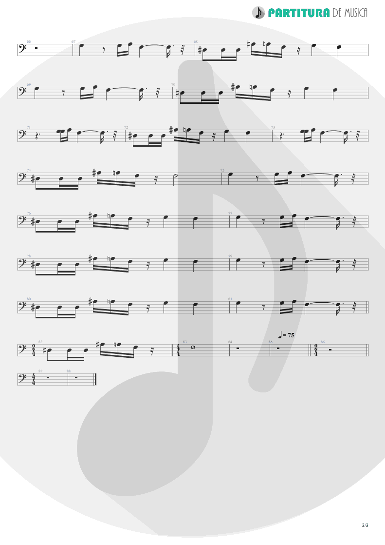 Partitura de musica de Baixo Elétrico - Rhythm Of Love | Scorpions | Savage Amusement 1988 - pag 3