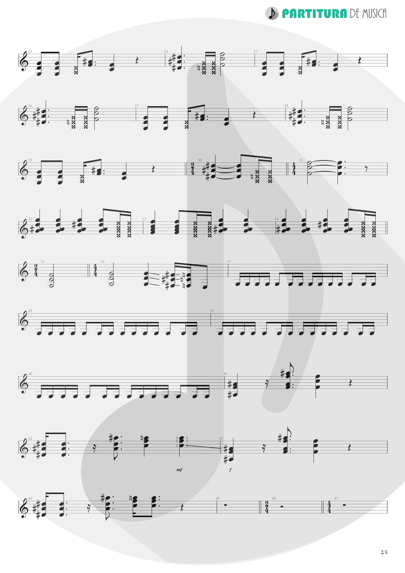 Partitura de musica de Guitarra Elétrica - Rhythm Of Love | Scorpions | Savage Amusement 1988 - pag 2