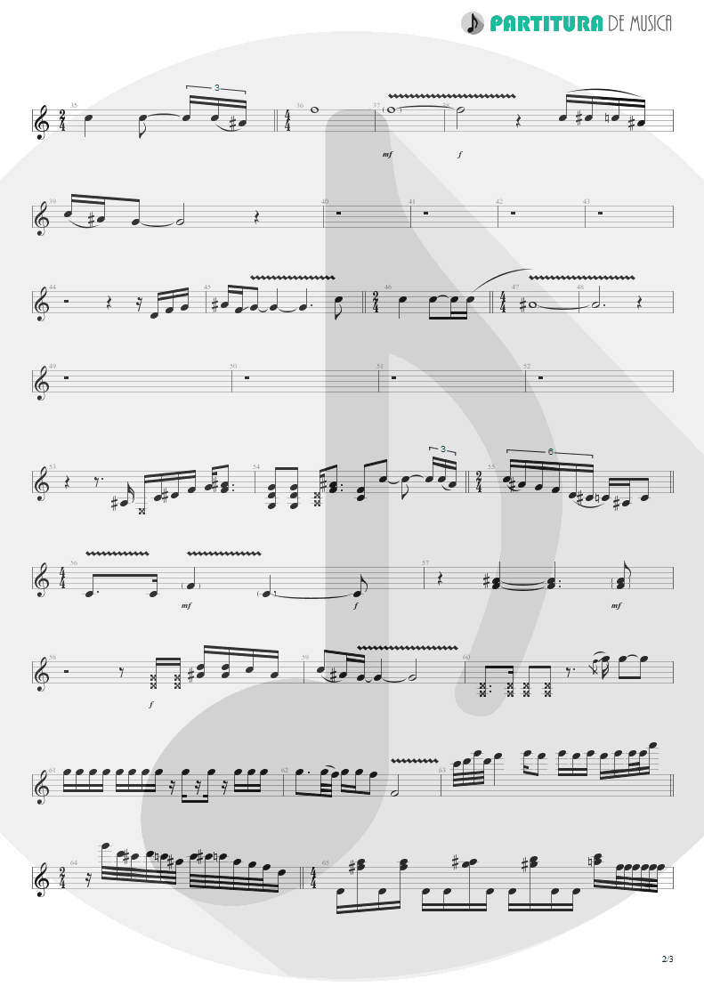 Partitura de musica de Guitarra Elétrica - Rhythm Of Love | Scorpions | Savage Amusement 1988 - pag 2